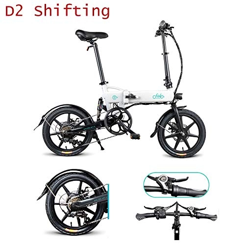 Bici elettriches : FIIDO D2S Bicicletta elettrica pieghevole per adulti, cambio bici elettrica, motore da 250 W con motorino elettrico da 16 pollici, bicicletta elettrica pieghevole da 7, 8 Ah con luce a LED