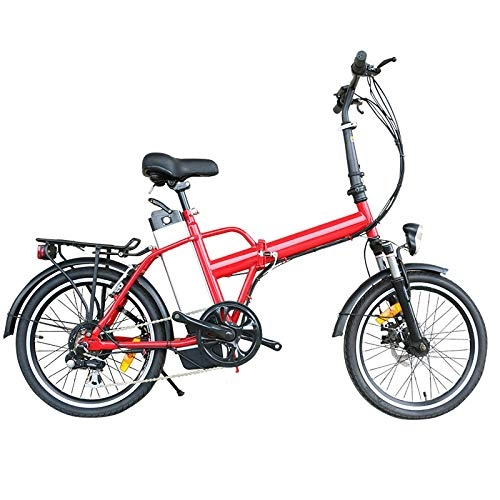 Bici elettriches : FingerAnge Bicicletta Elettrica Pieghevole Intelligente per Mini Bicicletta Elettrica da 20 Pollici per Adulti, Batteria 36v10a City e Bike 250w Potente e Bike 35 Km / h Scooter Red