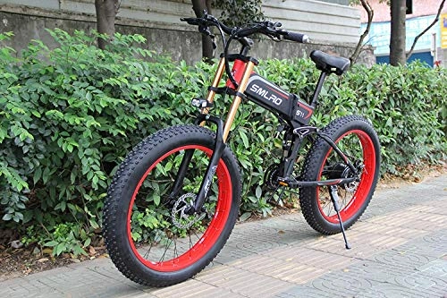 Bici elettriches : GBX Shengmilo Bici Elettriche da 26 Pollici, Mountain Bike Elettrica Pieghevole, Bici Elettrica da 1000 W 48V13Ah, Bici Elettrica da Donna per Uomo (Batteria 13Ah)