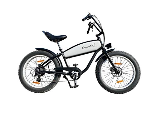 Bici elettriches : GermanXia Black Sinner Junior Cruiser, bianco-nero, 11Ah / 396Wh