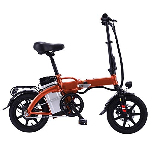 Bici elettriches : GEXING Auto Elettrica Pieghevole Motore 48V350W, velocit Massima 30 km / h, Sospensione Completa del Pedale della Bicicletta e Freno a Disco (Color : Orange, Size : A-(8A))