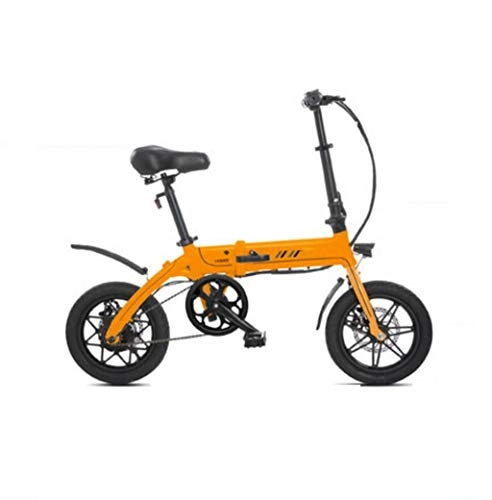 Bici elettriches : GHGJU Bicicletta elettrica Ultraleggera Pieghevole Scooter Portatile Mini Batteria Auto Bicicletta per Adulti Adatta per Gli Sport di Tutti i Giorni e Le Biciclette di Auto-Esercizio (Color : Yellow)