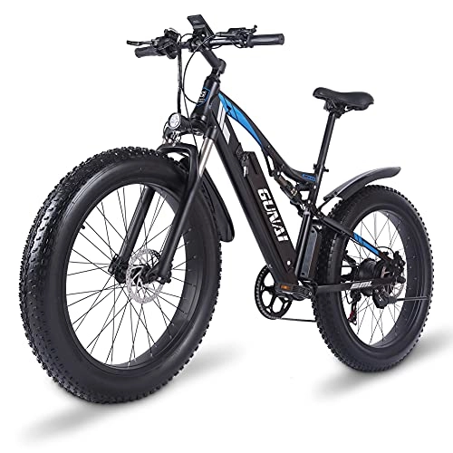Bici elettriches : GUNAI Mountain Bike Elettrica 1000w, Bici da Neve da 26 Pollici con Display LCD e Freno Idraulico a Disco