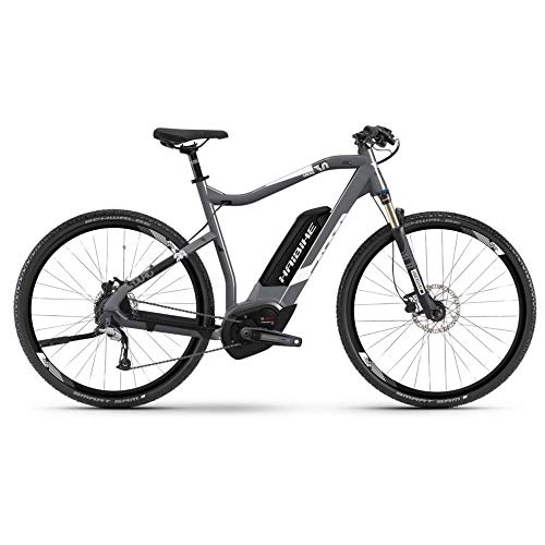 Bici elettriches : HAIBIKE Sduro Cross 3.0 Bosch 500Wh 9v Grigio Taglia 56 2019 Uomo (Trekking Elettriche)