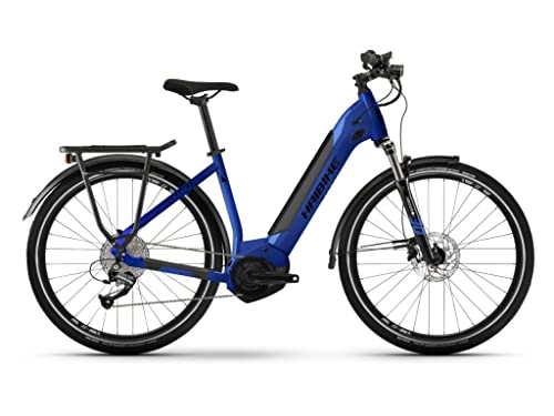 Bici elettriches : Haibike Trekking 4 500 Wh Yamaha Bicicletta elettrica 2022 (27.5" LowStep M / 50 cm, blu / nero (LowStep))
