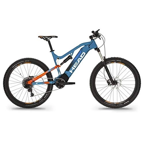 Bici elettriches : Head Bike Sfax, Bicicletta Elettrica Unisex Adulto, Blue / Orange, 48