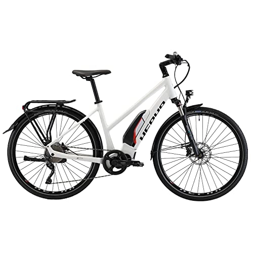 Bici elettriches : HEPHA E-Bike Trekking 5.0 Bicicletta elettrica da donna, 70 Nm, Shimano E8000, motore centrale, Pedelec 630 Wh, batteria rimovibile a 10 marce, Ebike 28 pollici (bianco, RH 44 cm)