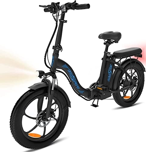Bici elettriches : HFRYPShop Bicicletta Elettrica Pieghevole, 250W Bici Elettrica Donna con Batteria Al Litio 36V / 10Ah, con Pneumatico Pieghevole Ebike 45N.m da Montagna per Adulti (con Parafanghi)