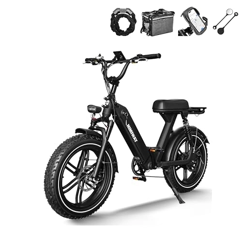 Bici elettriches : Himiway Escape Pro Bicicletta Elettrica per Adulto 48V 17.5Ah LG Li-Batteria Bici Elettrica 50-80km Fat Tire Bike Elettrica 20" X 4" Doppi ammortizzatori eBike 250W 25km / h Shimano 7 Uomo Donna