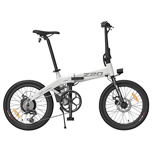 Bici elettriches : HIMO Z20 Bicicletta elettrica pieghevole per adulti, mountain bike, bici elettrica da 20 pollici / E-bike per pendolari con motore 250 W, batteria 10 Ah, ammortizzatore, cambio a 6 velocità (bianca)