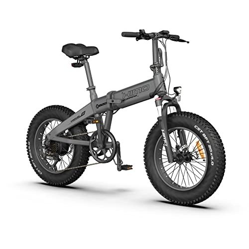 Bici elettriches : HIMO ZB20 MAX 4.0 Fat Tire Bici Elettrica Pieghevole, Batterie Rimovibili da 48 V / 10 Ah, 250W Motor, Shimano 6, e-Bike per spiaggia / neve / tuttoterreno, Nero