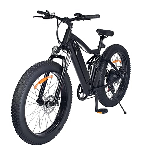 Bici elettriches : HITWAY 26" Fat Tire Electric Bike, 48V 250Watt Moter 12Ah batteria al litio, cambio ad alta velocità e ruota a raggi eBike ONES1