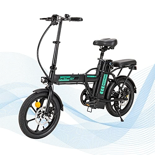 Bici elettriches : HITWAY Bicicletta elettrica, batteria rimovibile da 7, 5 Ah, motore da 250 W, ruota da 16 pollici, bicicletta da città, E bike leggera e pieghevole con pedalata assistita per adolescenti e adulti