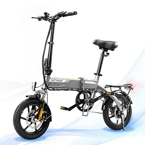 Bici elettriches : HITWAY elettrica E Bike Bici da città Bicicletta pieghevole Bicicletta in alluminio aerospaziale, batteria da 7, 5 Ah, motore da 250 W BK3-HW (gray1)