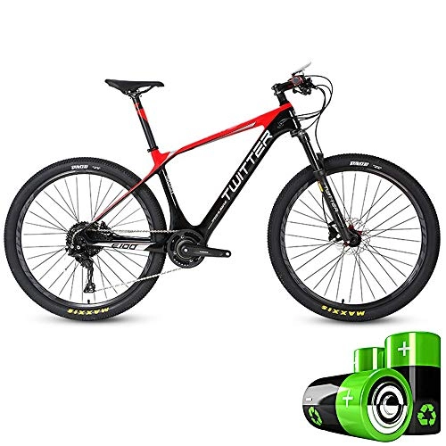 Bici elettriches : HJHJ Mountain Bike elettrica Ibrida motoslitta da 27, 5 Pollici per Adulto Bicicletta Ultraleggera a Pedale 36V10Ah Batteria al Litio Integrata (5 File / 11 velocità)