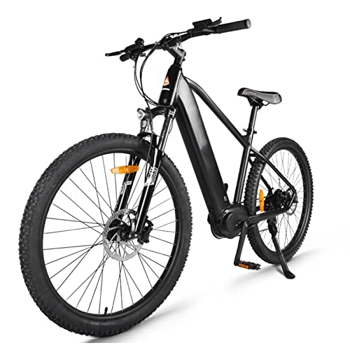 Bici elettriches : HMEI Biciclette elettriche per Adulti Uomini 250W Mountain Bike elettrica 27, 5 Pollici 140 KM Long Endurance Sensore di Coppia per Bicicletta elettrica assistita Ebike (Colore : Nero)