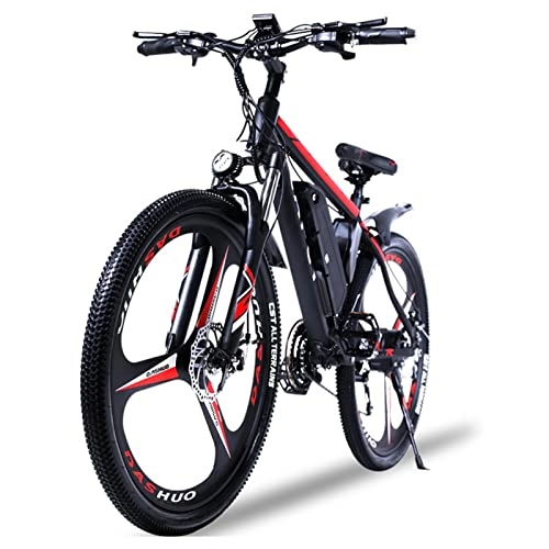 Bici elettriches : HMEI Biciclette elettriche per Adulti Uomo Mountain Bike elettrica 26 Pollici 90 Km Long Endurance Bicicletta elettrica assistita Sensore di Coppia MTB Bike (Colore : Nero, Taglia : 15AH)