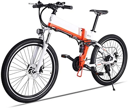 Bici elettriches : HSART 26" Mountain Bike Elettrica - Bici Elettriche Freno Olio 48V 500W, 40 Km / H Bicicletta Commutar per Adulti (Arancione)