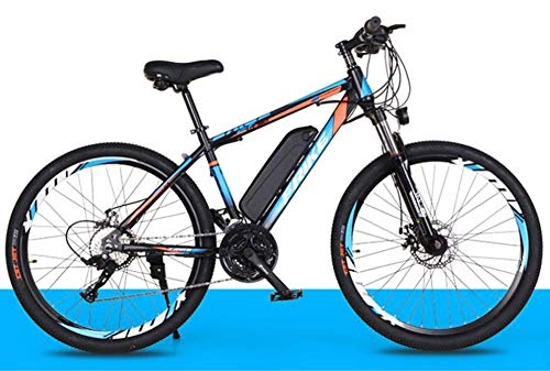 Bici elettriches : HSART Bicicletta Elettrica per Adulti, Biciclette Elettriche 26 Pollici da 250W Mountain Bike Antiurto per Tutti I Terreni, Batteria agli Ioni Litio Rimovibile da 36V 10Ah Ebike per Uomo Donna, Blu