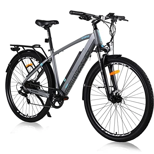 Bici elettriches : Hyuhome Bicicletta elettrica da uomo, 28 pollici, 36 V, 12, 5 Ah, per adulti e donne, con motore Bafang e cambio Shimano a 7 marce