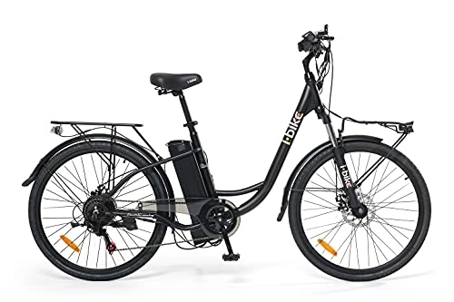 Bici elettriches : i-Bike City Easy S ITA99, Bicicletta elettrica a pedalata assistita Unisex Adulto, Nero, 46 cm