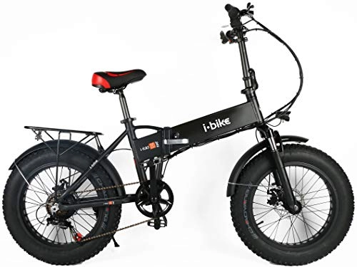 Bici elettriches : i-Bike, Fold Fat 20" Unisex Adulto, Black, Unica