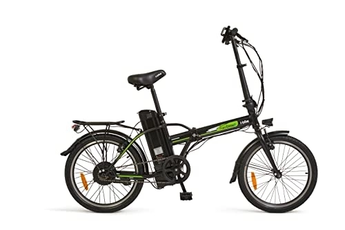 Bici elettriches : I-Bike Fold Green 21, Biciclette Elettrica Pieghevole Unisex Adulto, Nero, ‎150 x 40 x 70 cm; 22 Kg