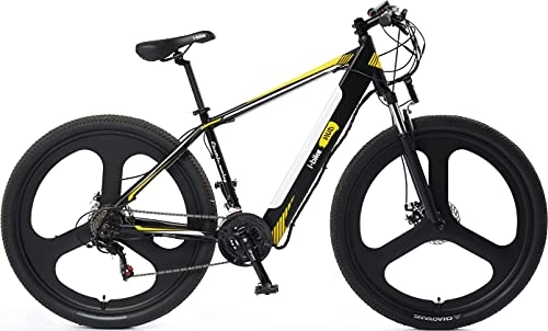 Bici elettriches : I-Bike, Mountain Mud Unisex Adulto, Nero Bianco Giallo, ‎130 X 80 X 40 Cm