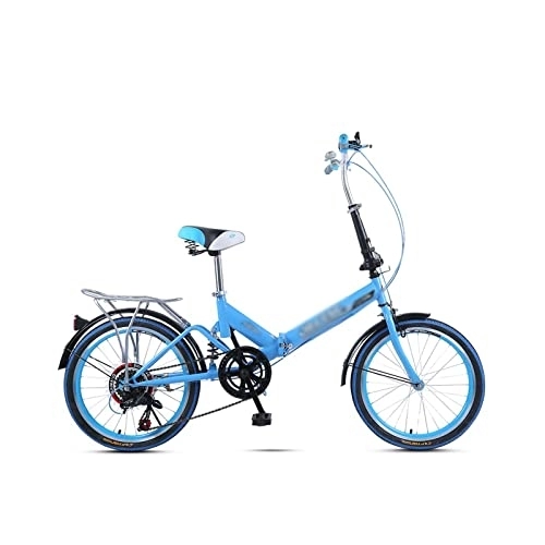 Bici elettriches : IEASEddzxc Electric Bicycle Folding Bike 20 Inch Portable with Variable Speed Shock Absorber Bicycle Adult Male and Female (Color : Blue)