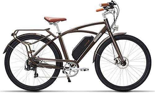 Bici elettriches : IMBM Comet 700C / 26 Bicicletta elettrica 48V 13Ah 400W ad Alta velocità Bici elettrica 5 Livello Pedal Assist Longer Endurance Retro Style Ebike (Color : Brown)