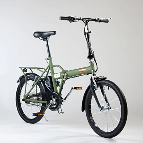 Bici elettriches : Import For Me Bicicletta Elettrica IFM Verde Militare Pieghevole Batteria Litio da 24V / 4.4Ah