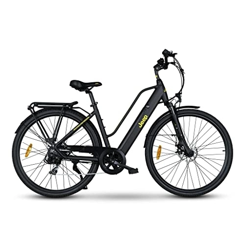 Bici elettriches : Jeep Bicicletta elettrica da trekking TLR 7010, 28", cambio Shimano Tourney a 7 marce, colore nero