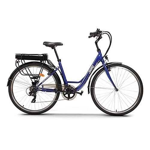 Bici elettriches : Jeep City E-Bike Blue, Bici Unisex adulto, large