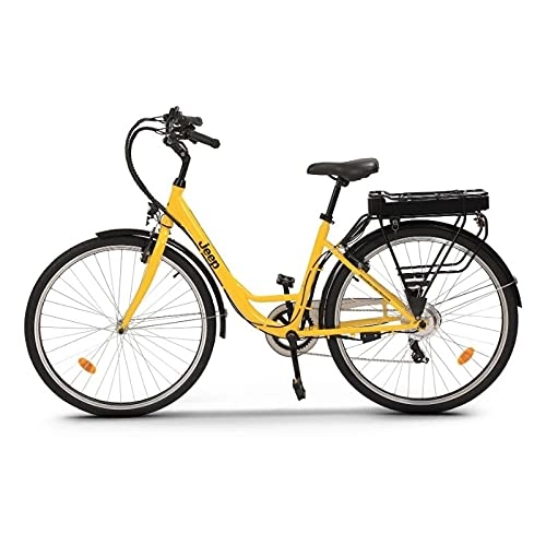 Bici elettriches : Jeep City E-Bike Yellow, Bici Unisex adulto, large