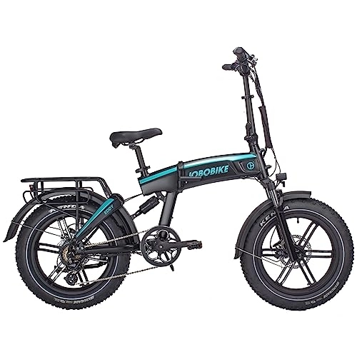 Bici elettriches : JOBO Bicicletta elettrica pieghevole Fat Tire Ebik con sensore di coppia, Pedelec City Bike con batteria agli ioni di litio Samsung da 14 Ah (Eddy)