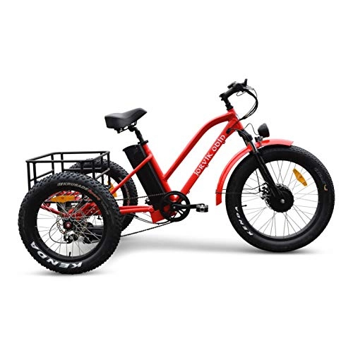 Bici elettriches : Jorvik Odin - Triciclo Elettrico da Montagna, 500 W, 48 V, Red