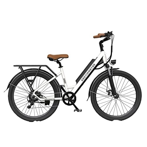 Bici elettriches : JstDoit Bici con cestino anteriore Pneumatico Mountain Bike Batteria Spiaggia Bicicletta elettrica