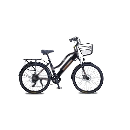 Bici elettriches : JstDoit Bicicletta in lega di alluminio adulto assistito motoslitta veicolo elettrico donna; batteria nascosta bicicletta al litio mountain bike (colore: nero)
