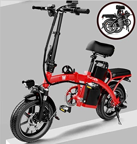 Bici elettriches : JXH Electric City Bike Biciclette, Commute Elettrico-Bici della Bicicletta con Motore 350W e 48V 8Ah Batteria al Litio, Tre modalit (Fino a 25 km / h), Rosso