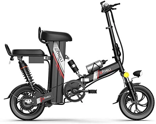 Bici elettriches : JXH Folding Mountain Bike per Freni a Disco Doppio per Adulti 48V 8AH Montagna Bicicletta elettrica e, con Display LED Eco-Friendly Bici per Urban Commuter, Nero