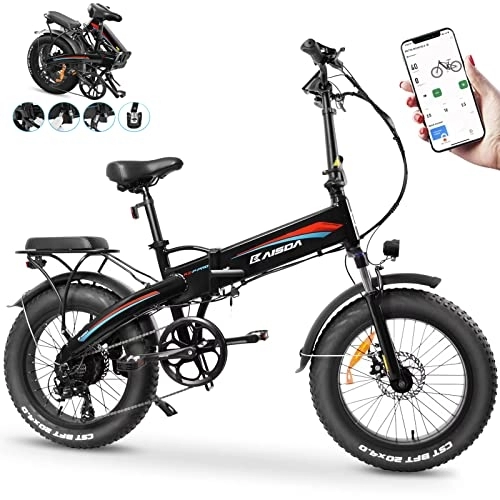 Bici elettriches : K2P-PRO Fat Tire e Bike 20"×4.0" Inch Bicicletta elettrica pieghevole con motore BAFANG Batteria 70Nm 48V 15Ah (caricabatterie 3A carica 5-6 ore) Urban E-MTB Adulti con app, Shimano 7 V