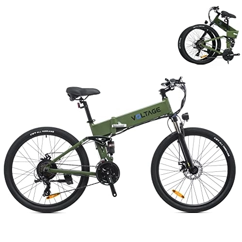 Bici elettriches : KAISDA Bici Elettrica Pieghevole 26 Pollici con batería extraíble de 36V 10, 4Ah 250 Motor Shimano de 21 marchas, resistencia de 55-70 km para hombre y mujer (Bianco) (Verde)