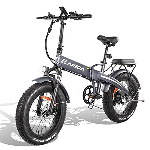 Bici elettriches : KAISDA Bicicletta Elettrica Pieghevole con Pedalata Assistita, 20"*4" Fat Bike Elettrica Citybike Unisex Adulto, 250W Motor, 48V 10Ah Lithium Batteria