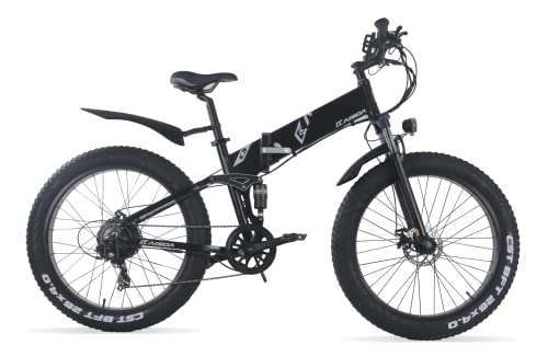Bici elettriches : KAISDA K3 Bicicletta Elettrica Pieghevole da 26 Pollici Batteria 48V 10AH con Fari Super Luminosi Bicicletta Elettrica Shimano 7 velocità con Strumento LCD