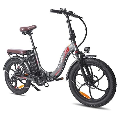 Bici elettriches : Kinsella Bicicletta elettrica da periferia pieghevole con pneumatici F20 Pro da 20 pollici, batteria al litio 36 V 18 Ah e motore brushless 250 W (grigio metallizzato)