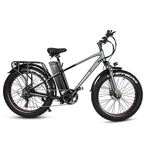 Bici elettriches : Kinsella CMACEWHEEL KS26 21A fat bicicletta elettrica, schermo LCD a colori Yolin, luce di coda, 26x4 pollici pneumatici grassi.