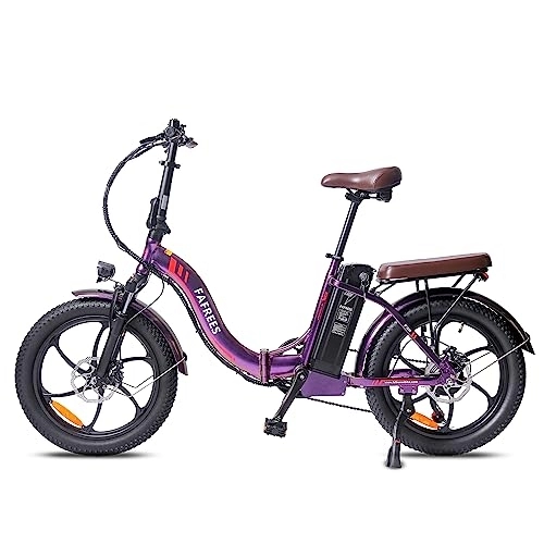 Bici elettriches : Kinsella F20 Pro - Bicicletta elettrica pieghevole per adulti, senza genere, da 20 pollici, bicicletta elettrica da città da 250 W, batteria da 18 A, Shimano 7 V. Meriti di avere (viola rosa)