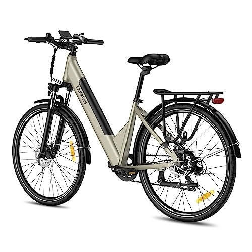 Bici elettriches : Kinsella Fafrees F28 PRO - Bicicletta elettrica da città da 27, 5 pollici, motore da 250 W, batteria 36 V / 14, 5 Ah, mountain bike elettrica, Shimano 7S, controller APP (oro)