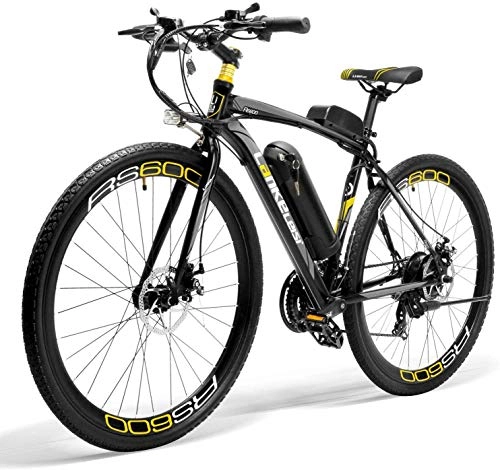 Bici elettriches : LANKELEISI - Bicicletta elettrica RS600, motore 300 W, batteria Samsung 36 V 20 Ah, telaio in lega di alluminio, bicicletta elettrica (giallo)