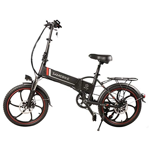 Bici elettriches : LCLLXB Bicicletta elettrica con Telecomando, 26 Pollici, in Alluminio Folding Portatile, 48 V, Batteria al Litio E-Bike E-Bike Pieghevole, Black